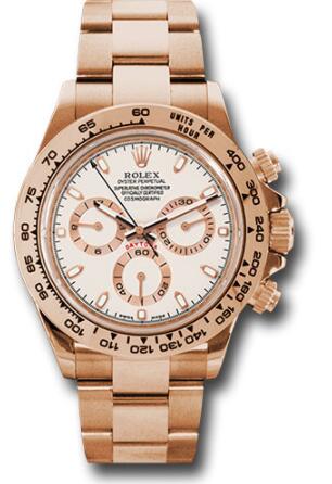 Replica Rolex Everose Gold Cosmograph Daytona 40 Watch 116505 Ivory Index Dial